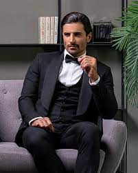 قیمت خرید کت و شلوار مردانه مشکی ساده عمده به صرفه و ارزان